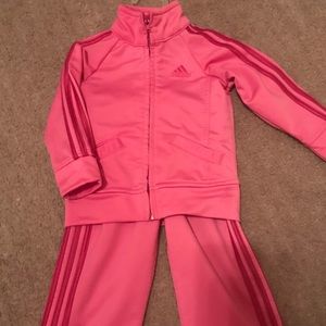 Adidas girl pink track suit 12months